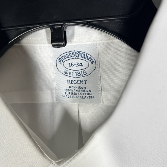 Brooks Brothers Shirt Men's 16-34 White Button Down Collar Dressy Business - Picture 4 of 6